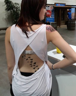 Back tattoo by airbrush tattoo