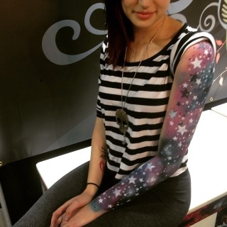 Galaxy Sleeve Airbrush Tattoo