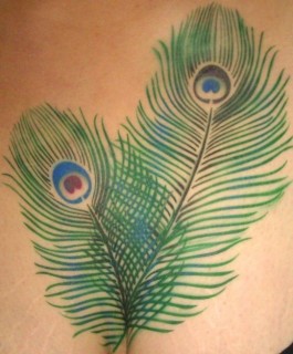 Peacock Feathers Airbrush Tattoo