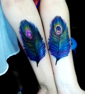Peacock feathers with Glitter