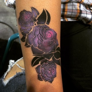 Tattoos for Now Airbrush Roses with Glitter