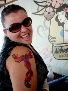 Colorful airbrush tattoo