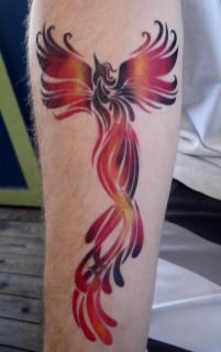 Phoenix airbrush tattoo