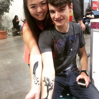 cute couple airbrush tattoos