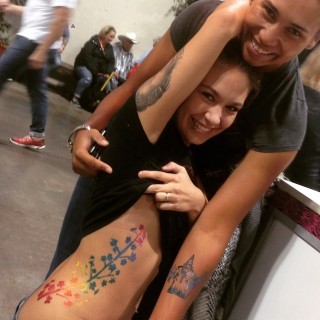 cute couple airbrush tattoos