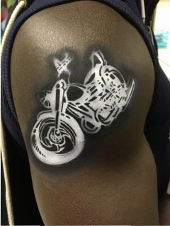 Motorcycle airbrush tattoo