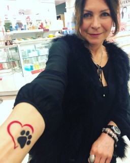 heart paw tattoo