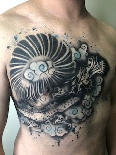 Custom Airbrush Chest Tattoo